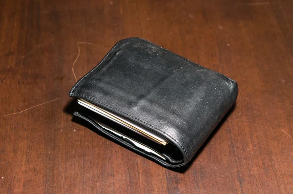 Table purse with money — Stock Photo, Image