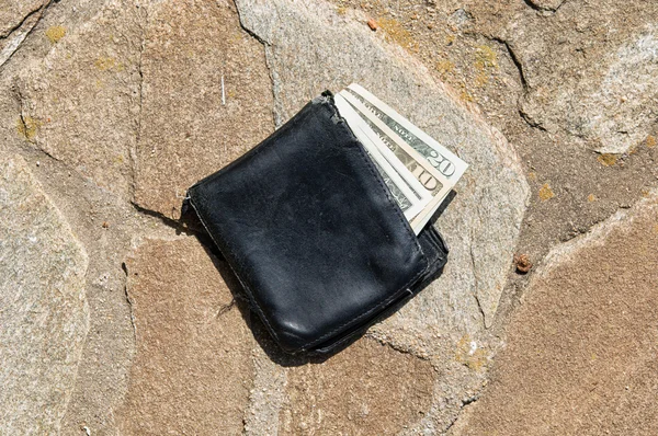 Lost wallet with money — Stock Photo, Image