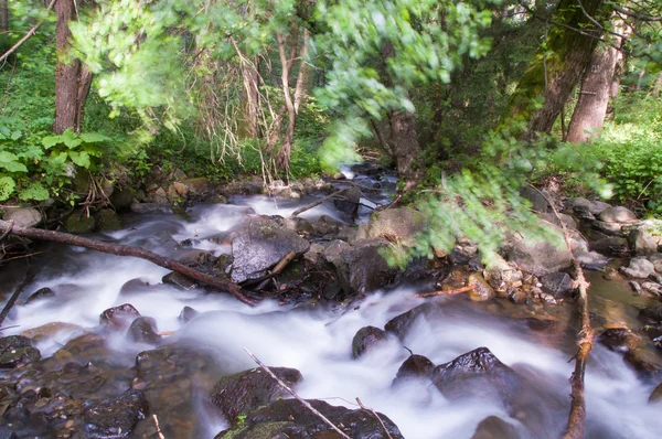 Horská řeka s kameny — Stock fotografie