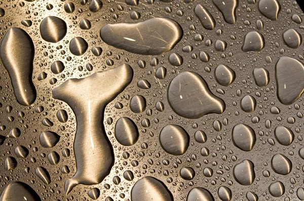 Waterdrops fırçalanmış metal — Stok fotoğraf