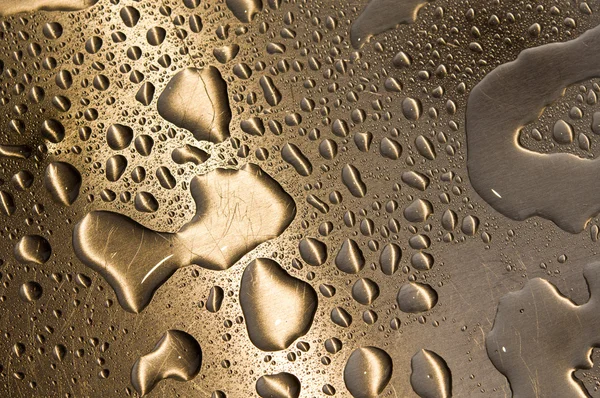 Waterdrops fırçalanmış metal — Stok fotoğraf