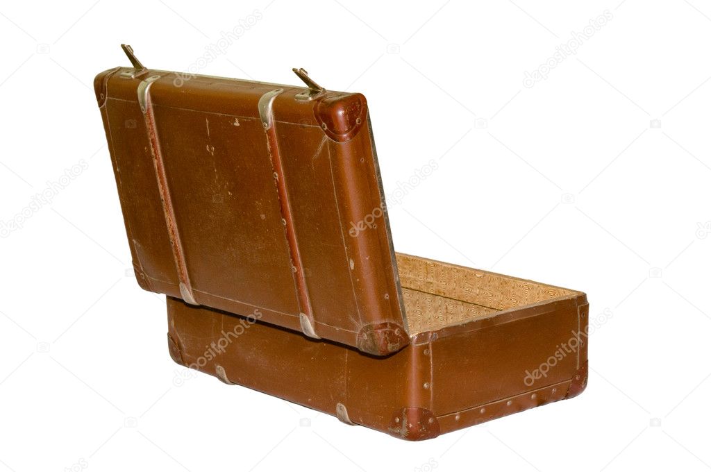 Old suitcase with clipping path