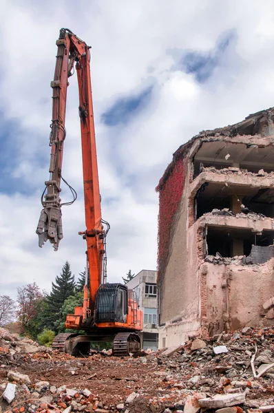 Rivning av byggnader i urban — Stockfoto