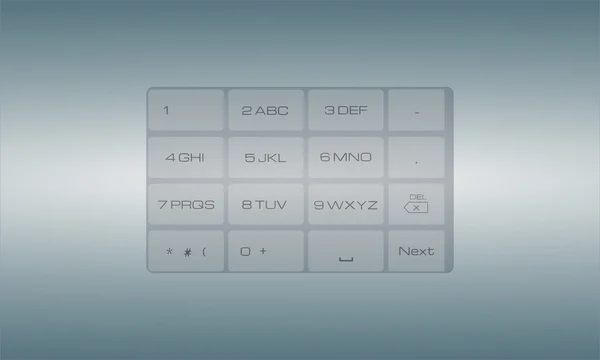 3D translucent-phone-keyboard — Stock Vector