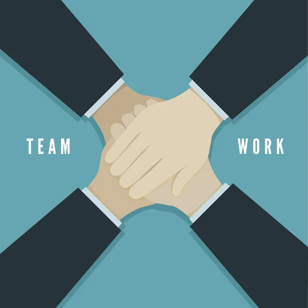 Teamwork concept with hands — Stock Vector