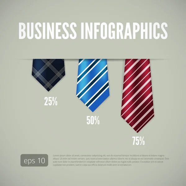 Infografica aziendale con cravatta — Vettoriale Stock