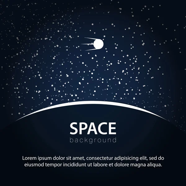 Space background with planet and satellite — Stock Vector
