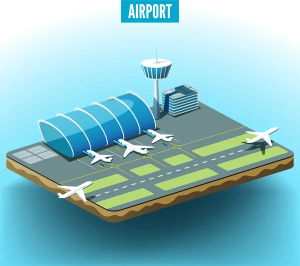 Modelo de aeroporto com aviões Ilustração De Stock