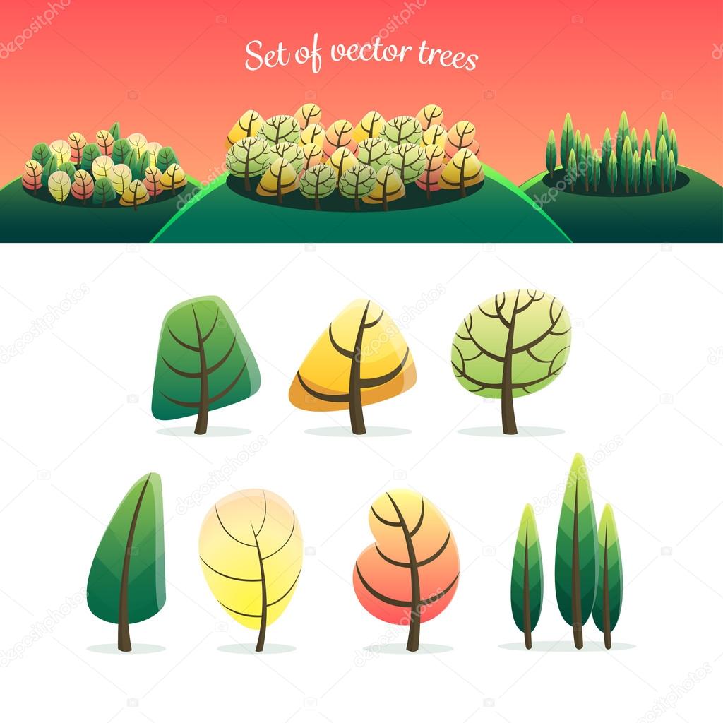 Set of different trees