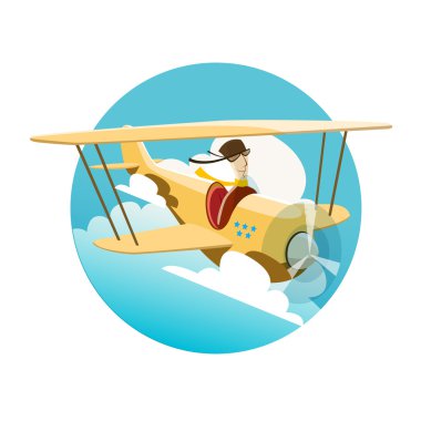 bir uçakla uçan pilot
