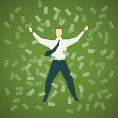 İşadamı bir tomar para yalan söylüyor