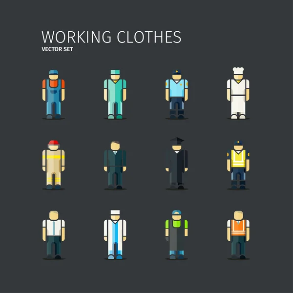 Set of workers in coveralls — Stock Vector