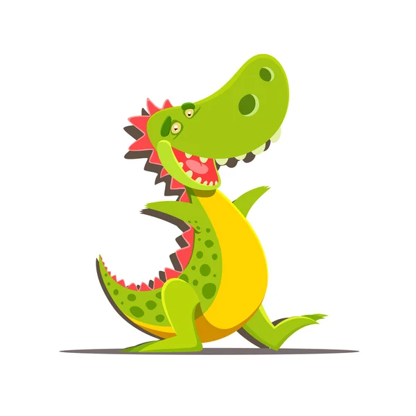 Happy cute cartoon dinosaur — Stock Vector