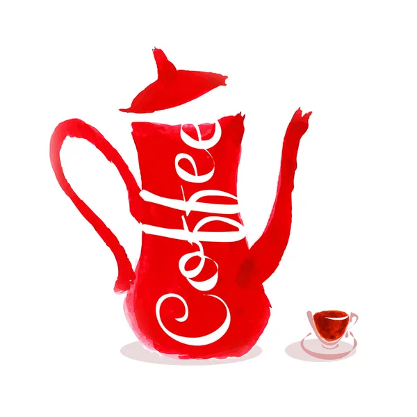 Cafetière et tasse de café — Image vectorielle