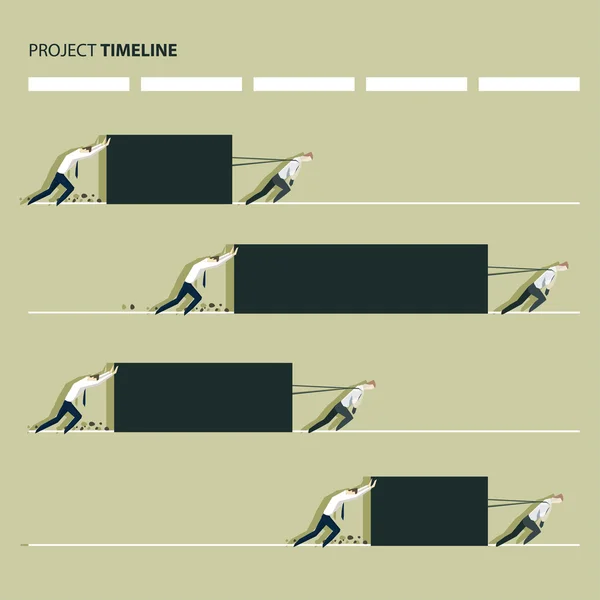 Proyecto concepto de línea de tiempo de producción — Archivo Imágenes Vectoriales