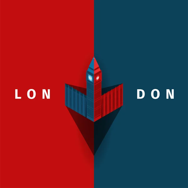 Londen poster met Big Ben — Stockvector