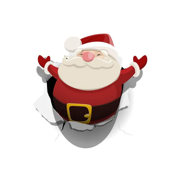 Papai Noel inclinado para fora —  Vetores de Stock