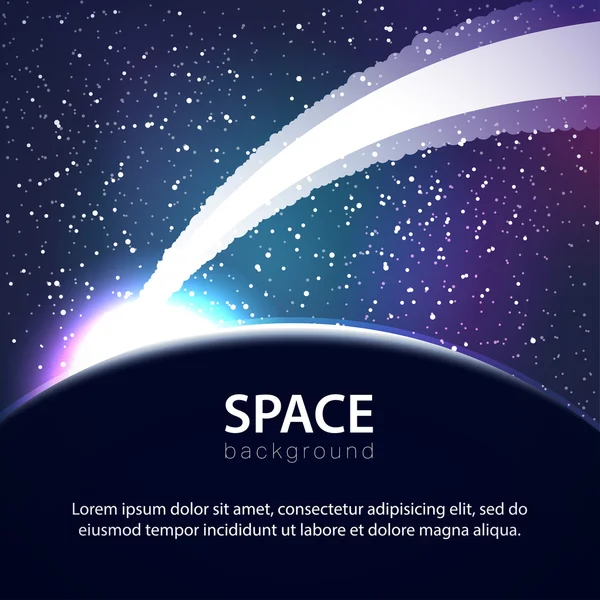 Space background with  meteorite — Stock Vector