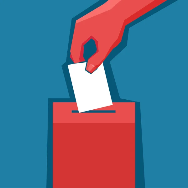 Рука ставить голосування в поле для голосування Ліцензійні Стокові Вектори