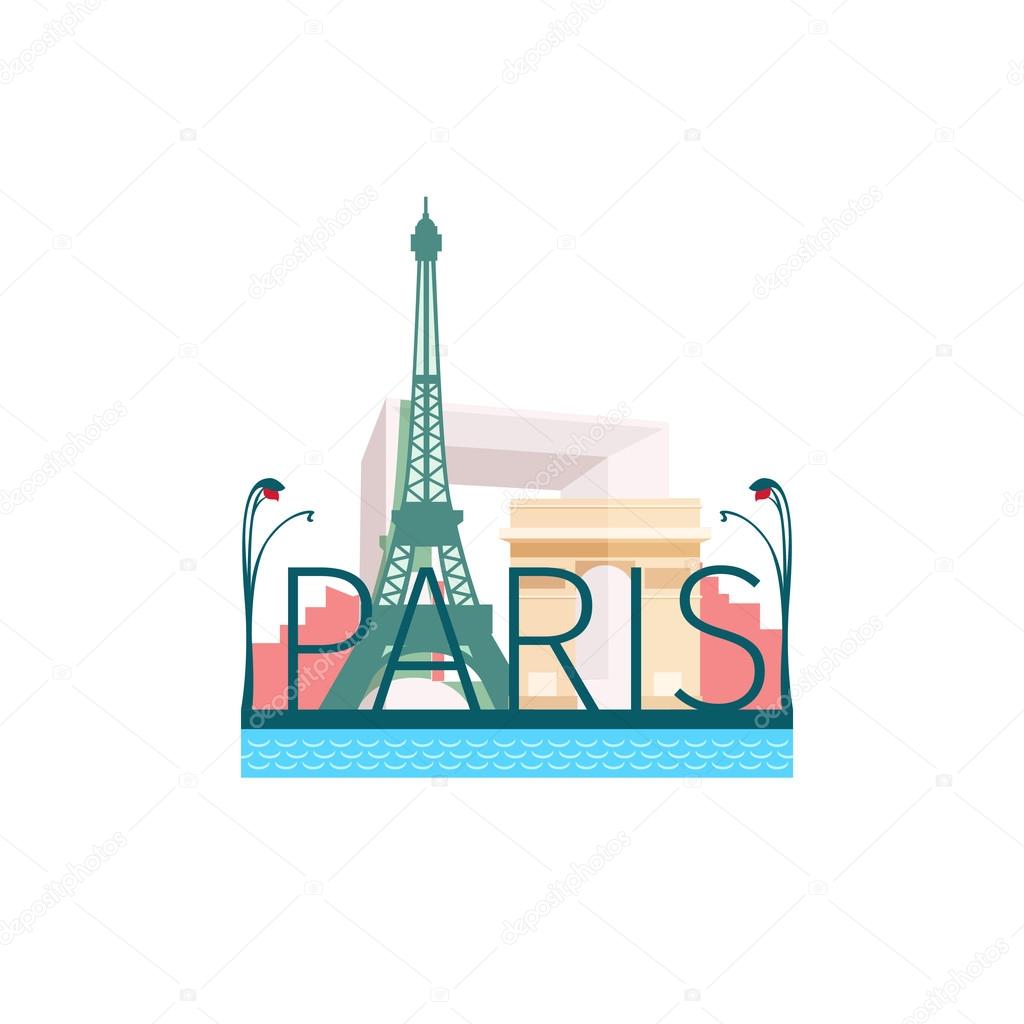 illustration of Paris sights