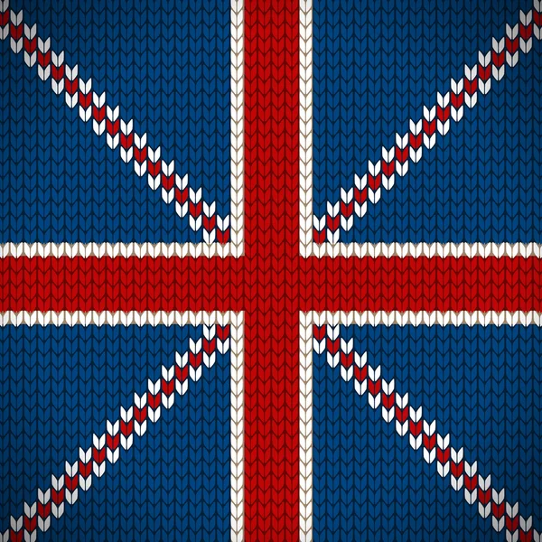 Knitted flag of Great Britain — Stock Vector