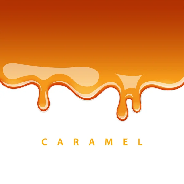 Caramel flowing down — Stock Vector