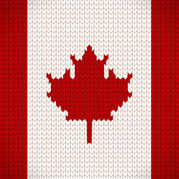 Gestrickte Flagge Kanadas — Stockvektor