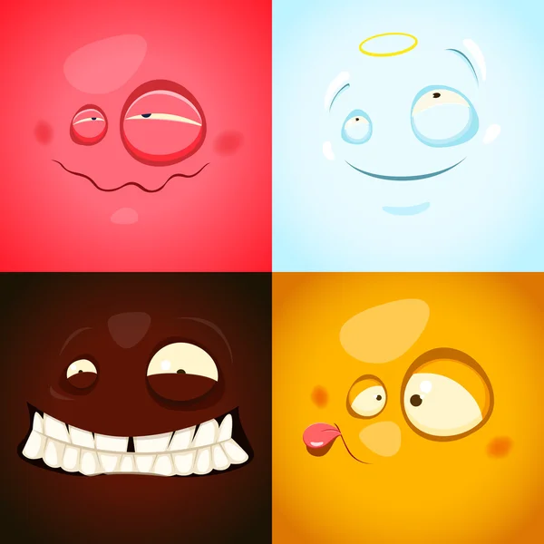 Schattig verschillende emoties — Stockvector