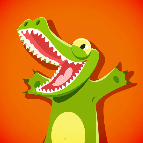 Funny cute crocodile — Stock Vector