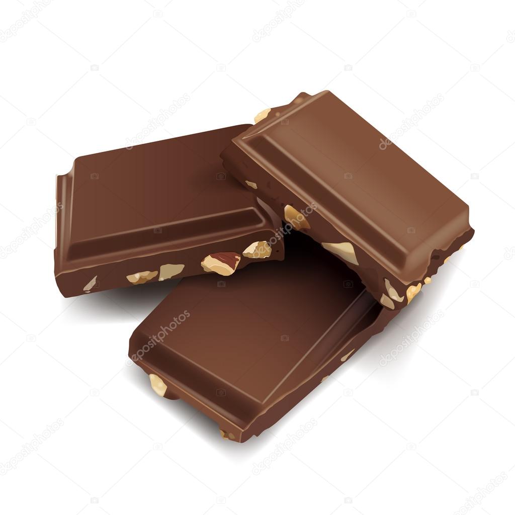 Three chocolate pieces