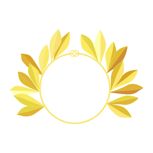 Gold Laurel Wreath Isolated White — Stock Vector