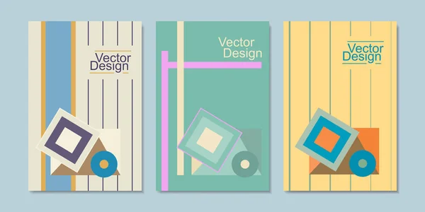 Three Abstract Book Covers — Stock Vector