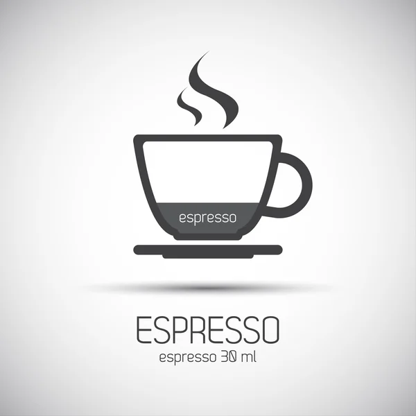 Taza de espresso, iconos vectoriales simples — Vector de stock