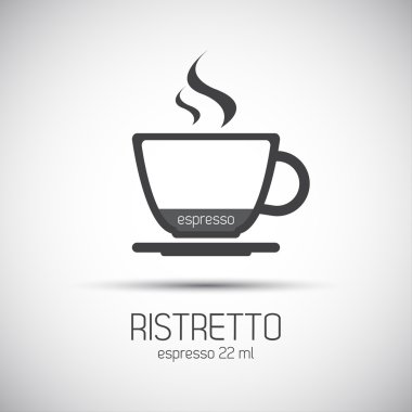 Fincan espresso ristretto, basit vektör simgeler