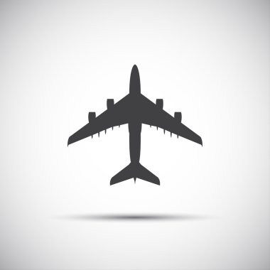 Uçak simgesi, basit vektör çizim