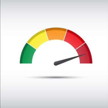 Color vector tachometer, speedometer and performance measurement icon, illustration for your website, infographic and apps clipart