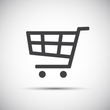 Bir alışveriş sepeti simgesi basit vektör çizim