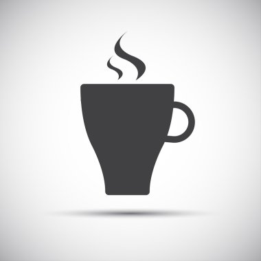Basit vektör fincan kahve simgesi beyaz arka plan üzerinde izole
