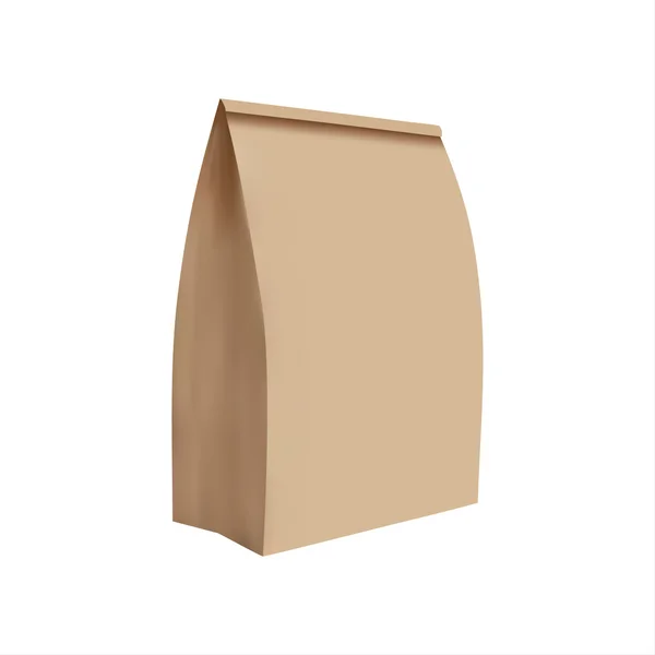 Simple illustration of paper bag, realistic illustration, vector image isolated on white background — Stock Vector