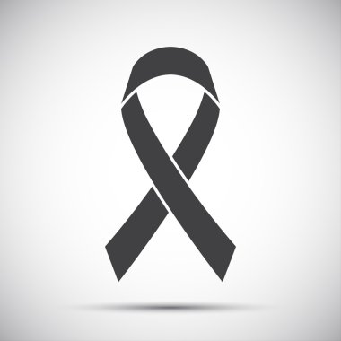 Basit gri kurdele simgesi