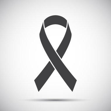 Basit gri kurdele simgesi