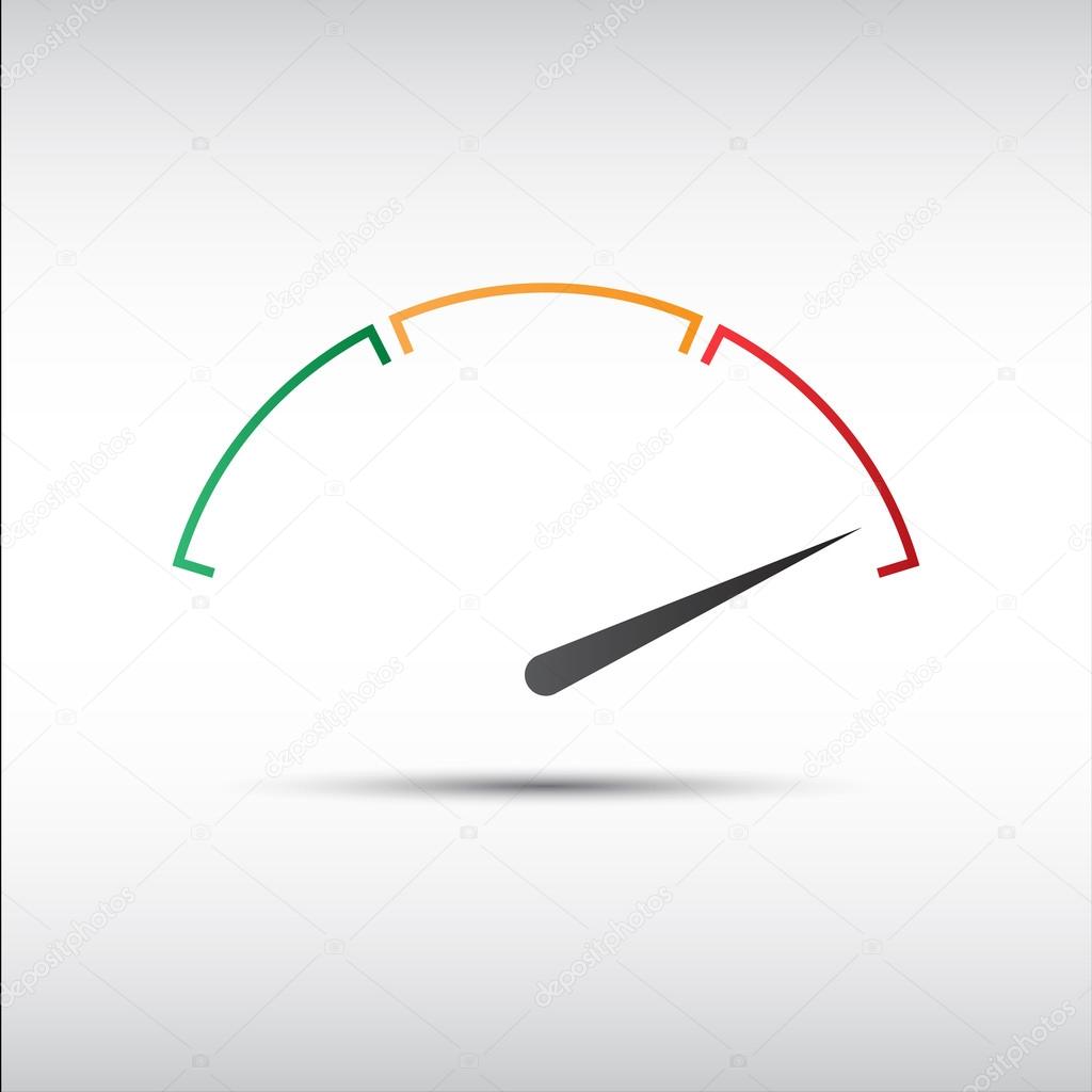 Simple vector tachometer with indicator in red part