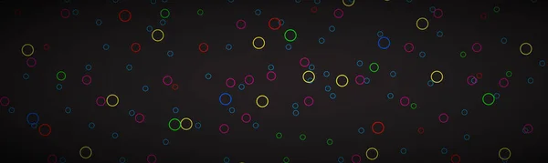Μαύρη Αφηρημένη Κεφαλίδα Πολύχρωμους Κύκλους Απλό Σύμβολο Γεωμετρικού Μοτίβου Εικονογράφηση — Διανυσματικό Αρχείο