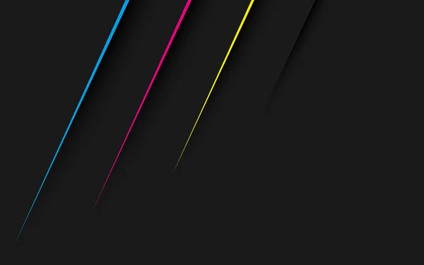 Schwarzer Abstrakter Moderner Hintergrund Mit Linien Knalligen Farben Dunkles Corporate — Stockvektor