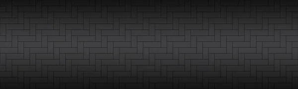 現代の黒レンガのパターン シームレスなタイルヘッダー 単純なベクトル図 — ストックベクタ