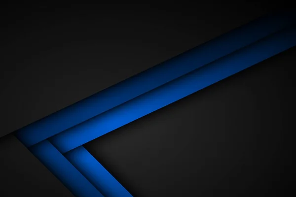 Abstinenter Blauer Linienvektorhintergrund Dreieck Überlappungsschichten Auf Schwarzem Hintergrund Mit Freiem — Stockvektor