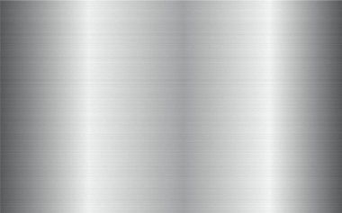 Fırçalanmış çelik metal dokusu. Paslanmaz çelik teknolojisi. Gümüş krom metalik gradyan
