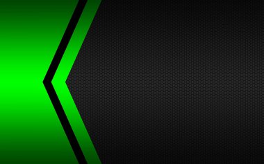 Siyah ve yeşil soyut vektör arkaplanı, çokgen desenli. Pankartın ve sunumun için şablon. Modern vektör tasarımı illüstrasyonu