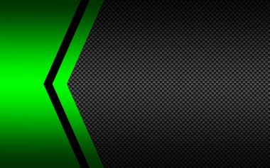 Black and green abstract vector background with carbon fibre pattern. Template for your banner and presentation. Modern vector design illustration