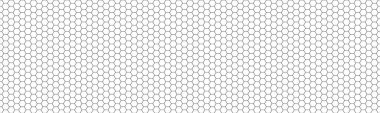 Simple seamless geometry hexagonal banner. Vector black and white hexagon background. Monochrome texture header